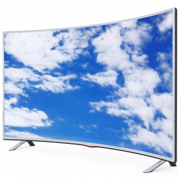 curved tv 4k sky clouds